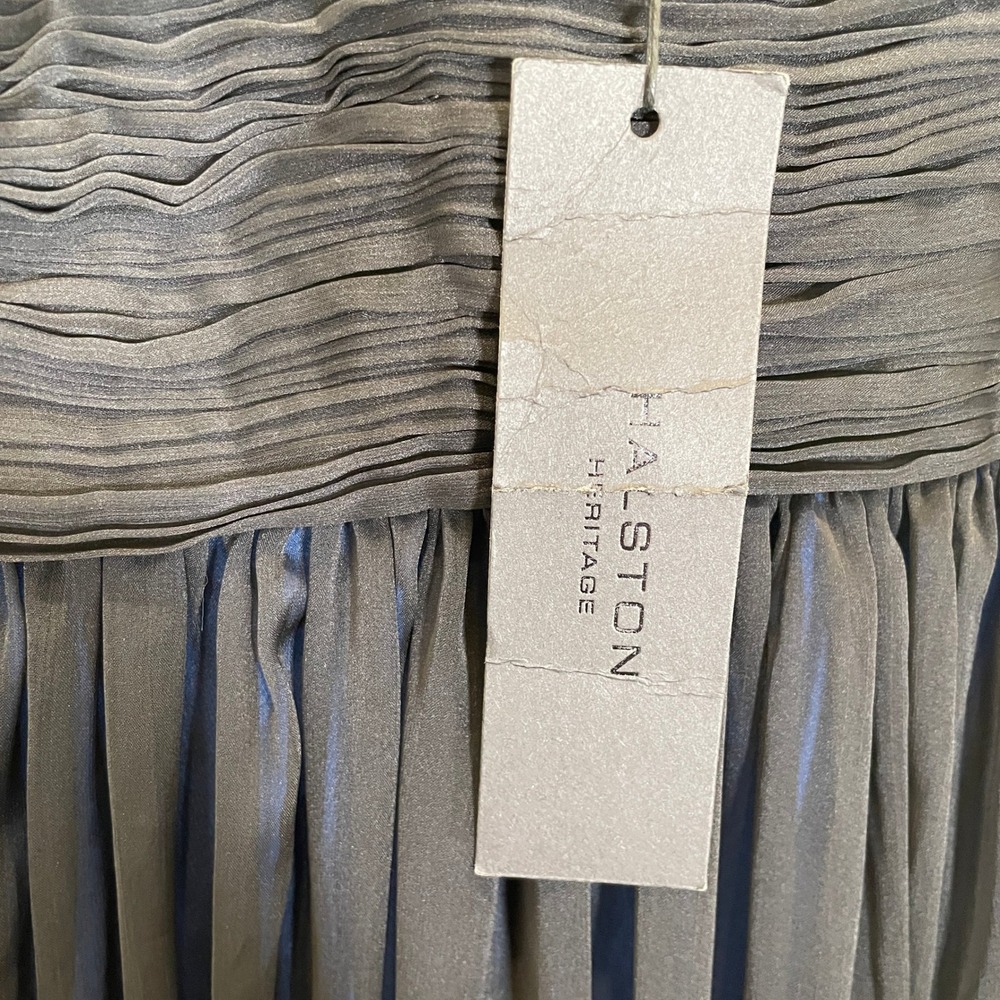 Halston Heritage Evening Gown Black Blue Ombre Pleated Dress Formal NWT Size 8 - Picture 3 of 12